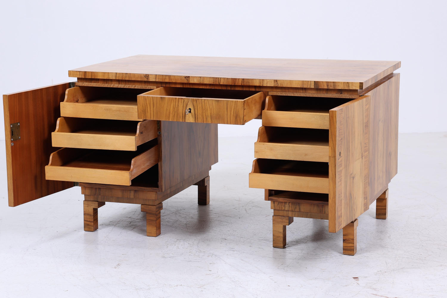 ❌SALE❌ Art Déco Schreibtisch 1920er Original | Antiker Nussbaum Bürotisch | Vintage Executive Desk aus Holz | Mid Century Office Furniture