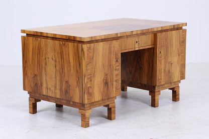 ❌SALE❌ Art Déco Schreibtisch 1920er Original | Antiker Nussbaum Bürotisch | Vintage Executive Desk aus Holz | Mid Century Office Furniture
