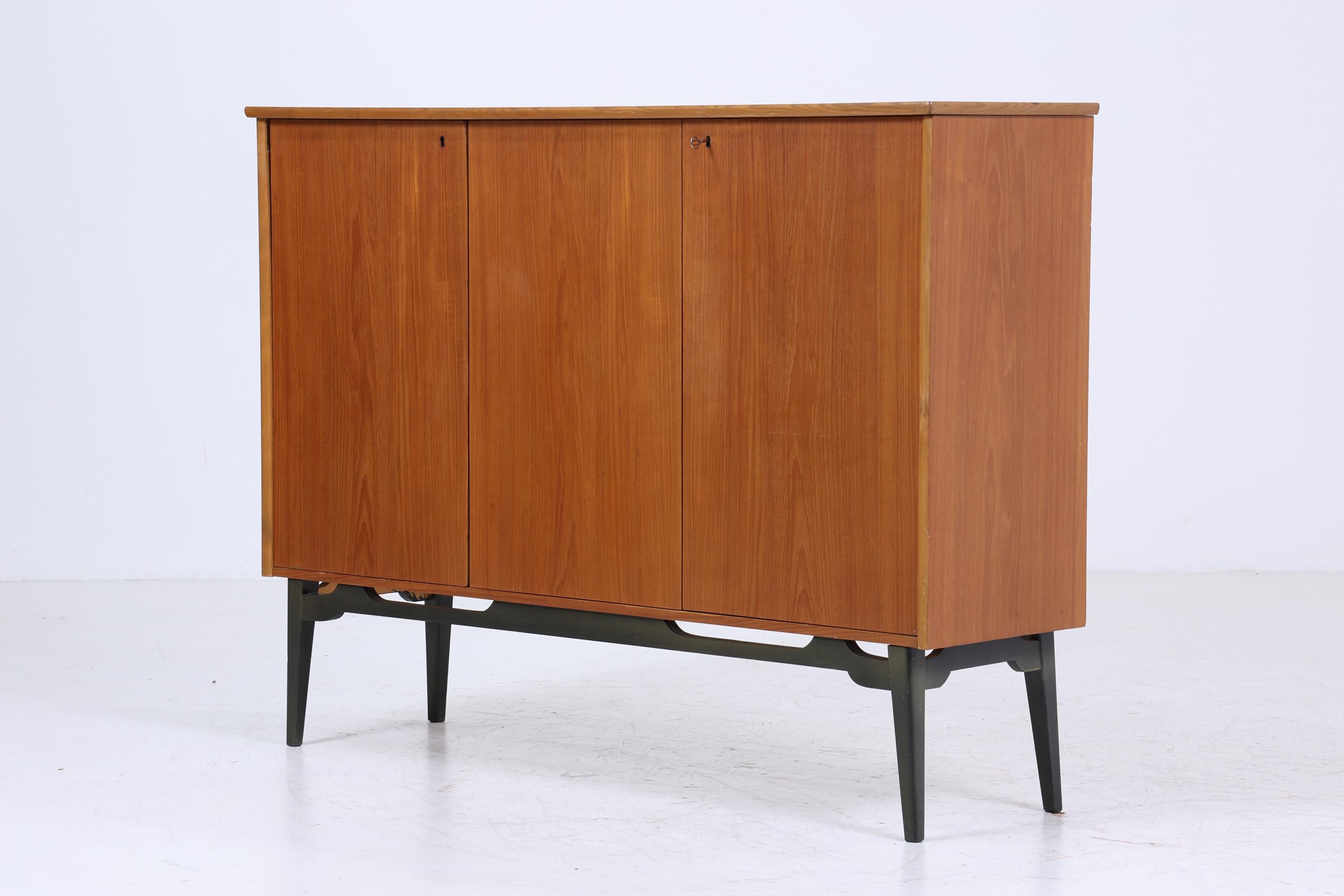 Vintage Highboard 60er Jahre | Mid Century Sideboard Schubladen Schrank Holz Aufbewahrung