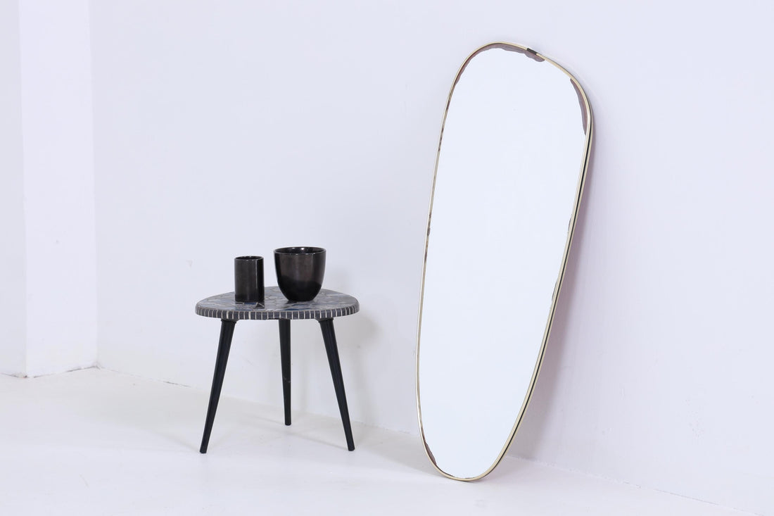 Vintage Spiegel 60er Jahre | Mid Century Hänge Spiegel Mirror Holz Retro Schräg Vintage