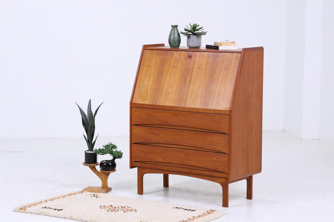 Vintage Teak Sekretär von Bernhard Pedersen &amp; Søn 60er Jahre | Mid Century Schreibtisch Schrank Arbeitstisch Retro Holz Aufbewahrung