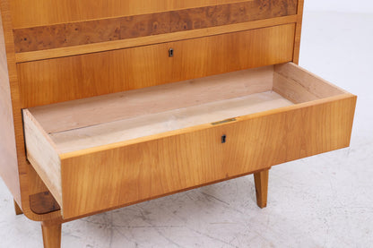 Vintage Sekretär aus Ulmenholz | Mid Century Schreibtisch Schubladen Schrank Arbeitstisch Retro Holz Aufbewahrung 20er 30er Jahre