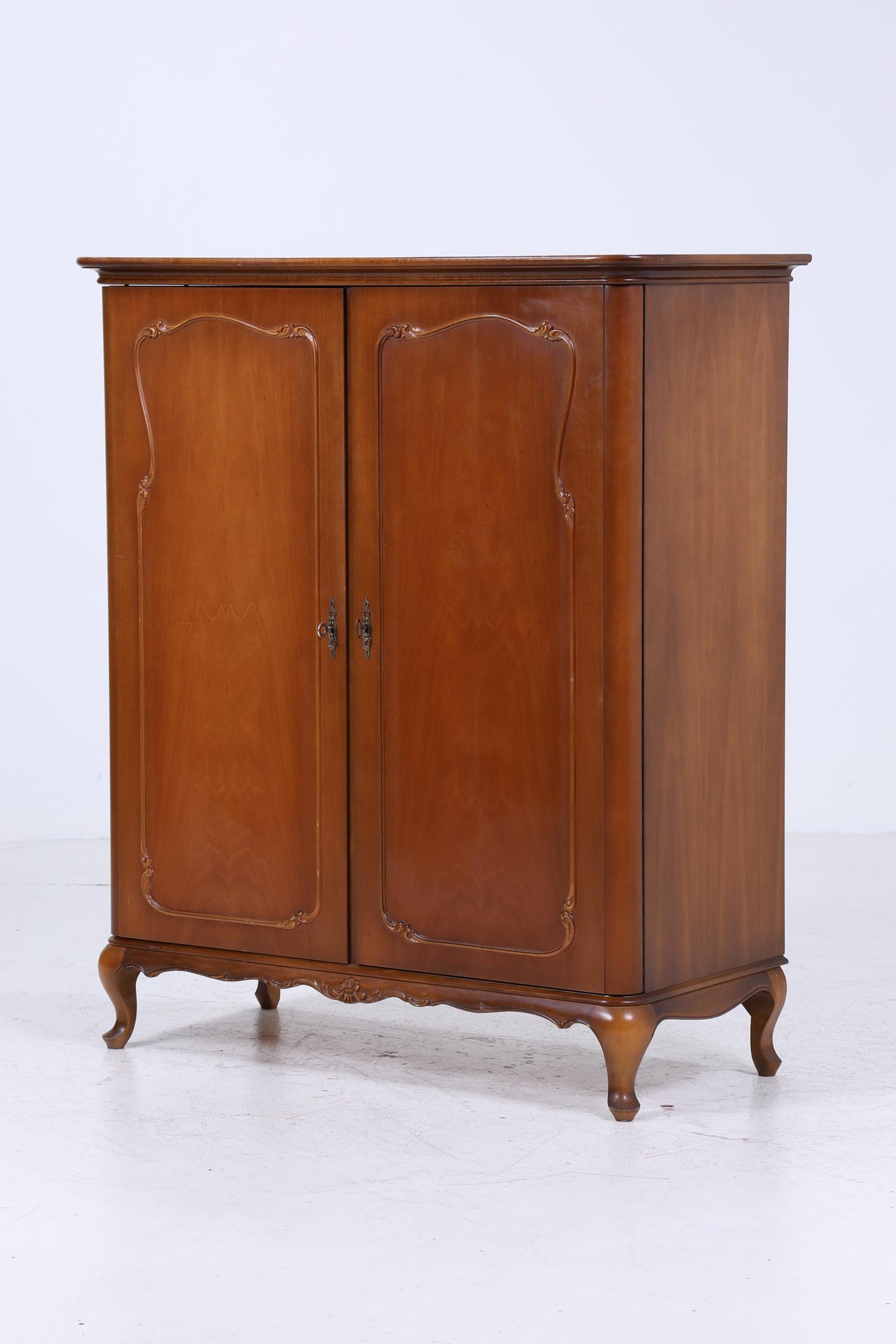 Vintage Louis XV Stil Schrank | Antik Stil Fächerschrank 20er 30er Jahre | Holz Aufbewahrung