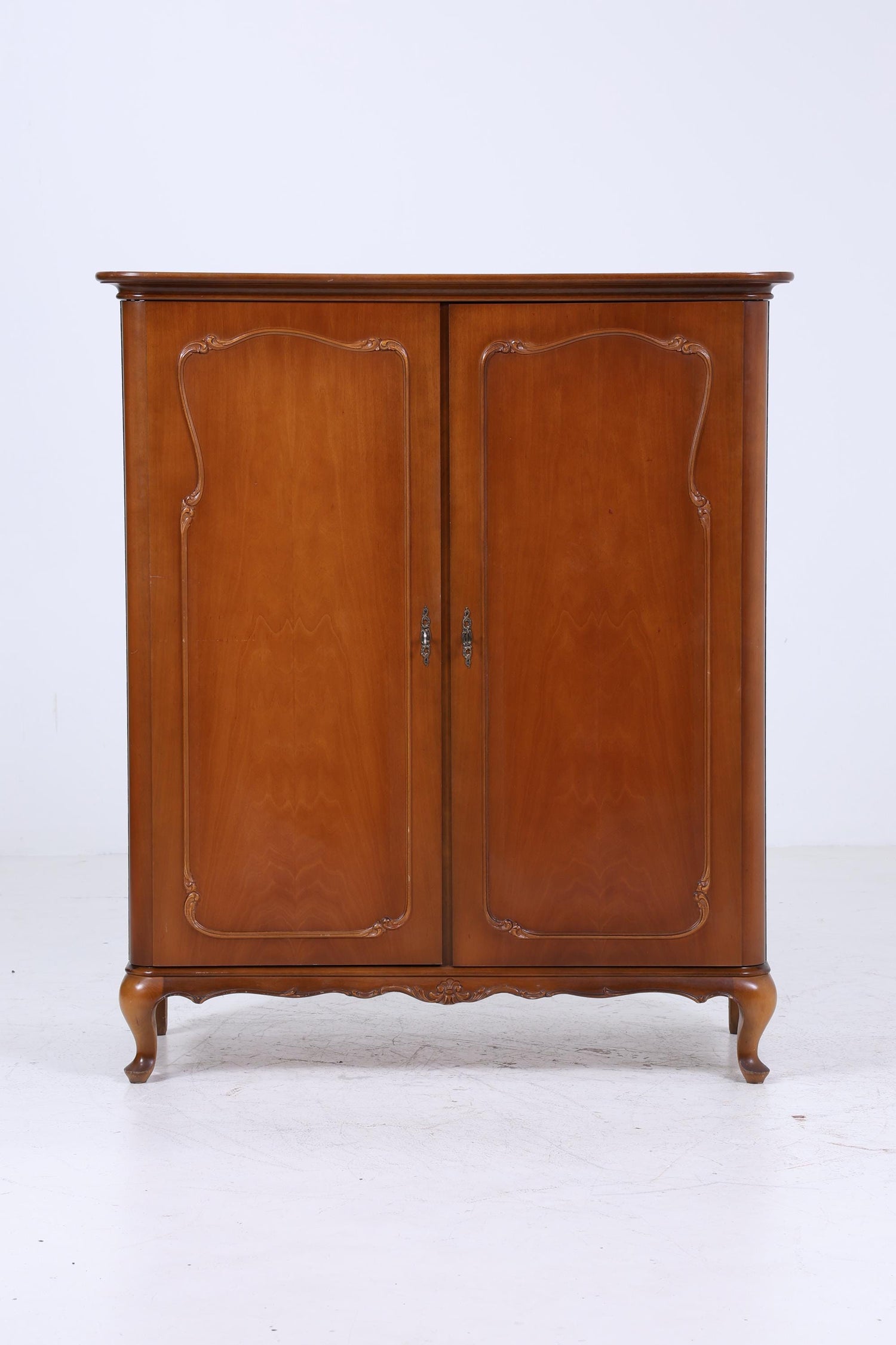 Vintage Louis XV Stil Schrank | Antik Stil Fächerschrank 20er 30er Jahre | Holz Aufbewahrung