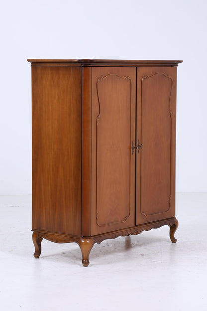 Vintage Louis XV Stil Schrank | Antik Stil Fächerschrank 20er 30er Jahre | Holz Aufbewahrung
