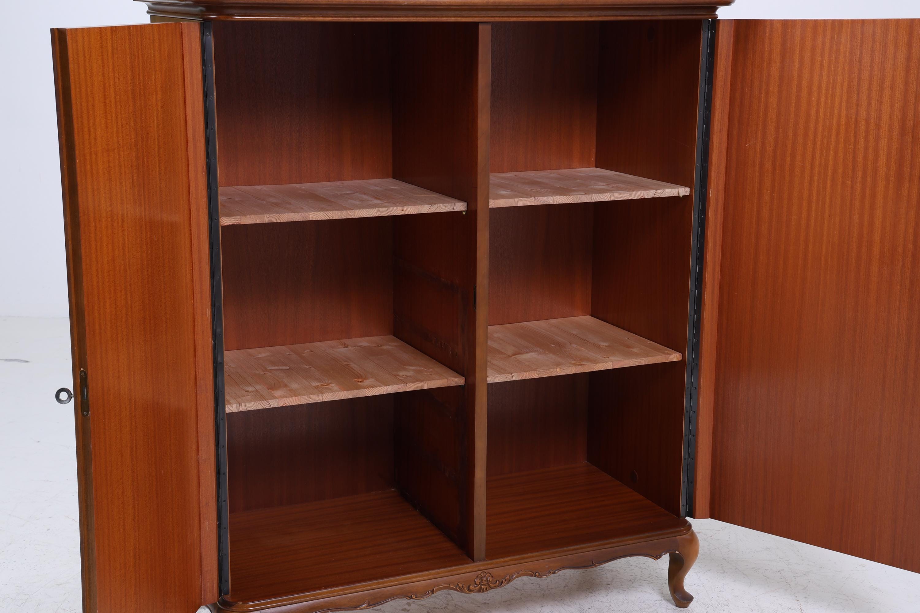 Vintage Louis XV Stil Schrank | Antik Stil Fächerschrank 20er 30er Jahre | Holz Aufbewahrung