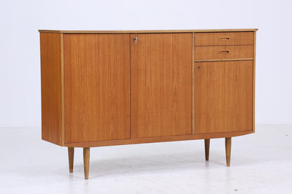 Vintage Teak Highboard 60er Jahre | Mid Century Sideboard Schubladen Schrank Holz Aufbewahrung