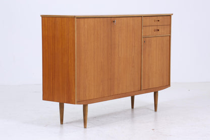 Vintage Teak Highboard 60er Jahre | Mid Century Sideboard Schubladen Schrank Holz Aufbewahrung