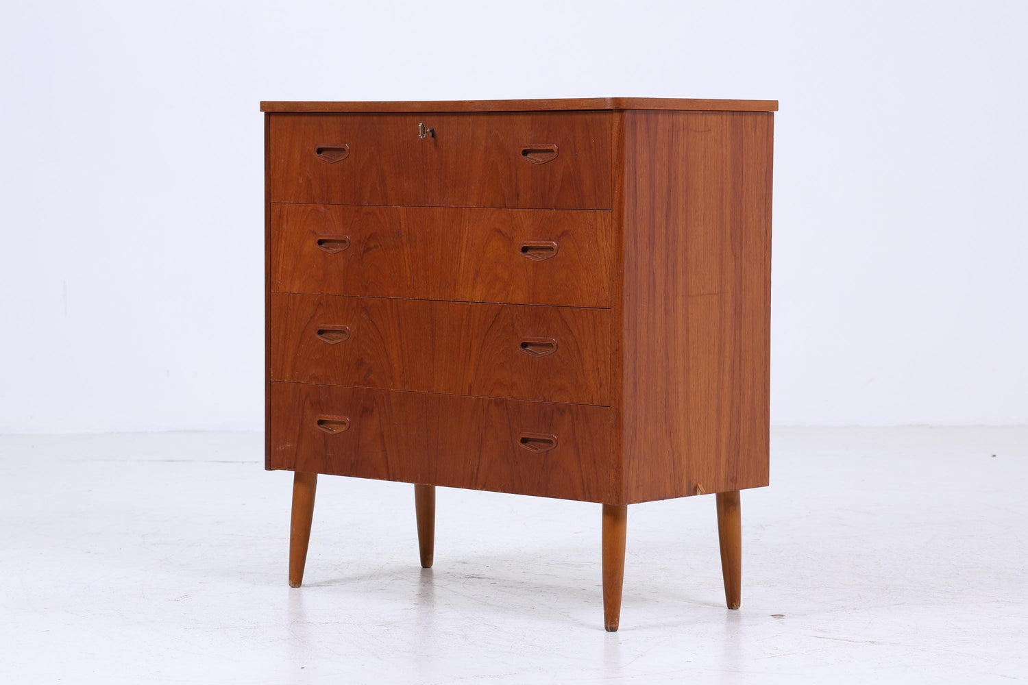 Vintage Teak Schubladen Kommode | Mid Century Schubladen Schrank | Holz Aufbewahrung 60er 70er Jahre