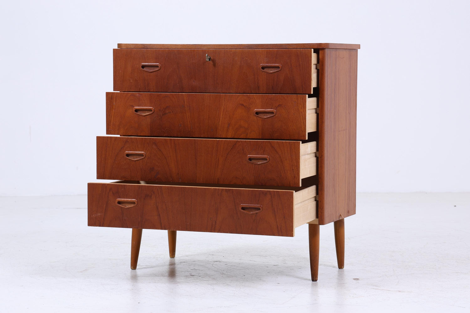 Vintage Teak Schubladen Kommode | Mid Century Schubladen Schrank | Holz Aufbewahrung 60er 70er Jahre