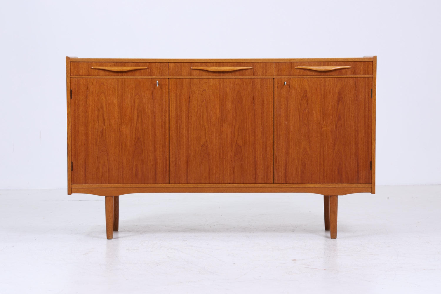 Vintage Teak Highboard 60er Jahre | Mid Century Sideboard Schubladen Schrank Holz Aufbewahrung