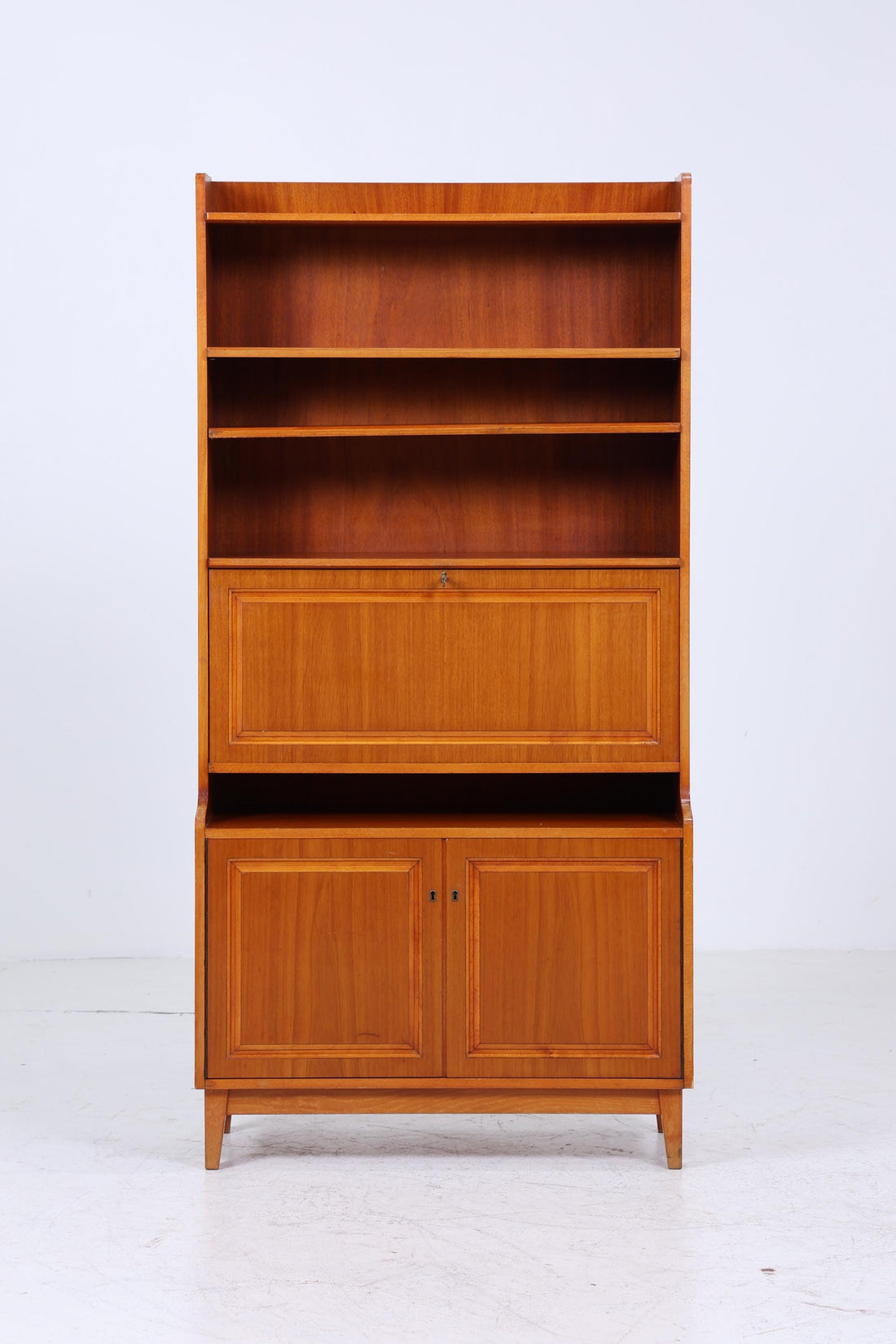 Vintage Regal 60er Jahre | Mid Century Bücherregal Schreibtisch Sekretär Retro Holz Aufbewahrung