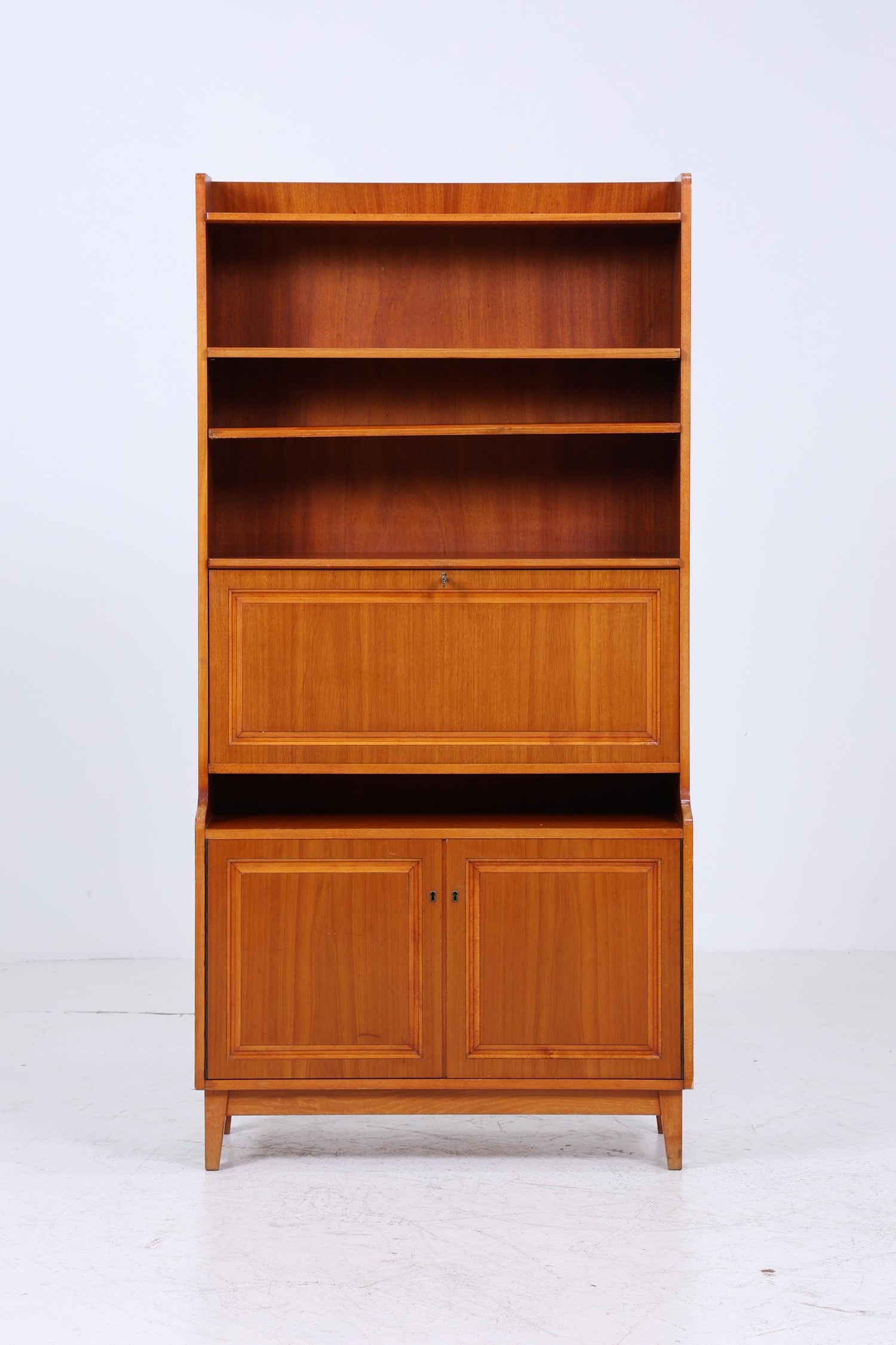 Vintage Regal 60er Jahre | Mid Century Bücherregal Schreibtisch Sekretär Retro Holz Aufbewahrung