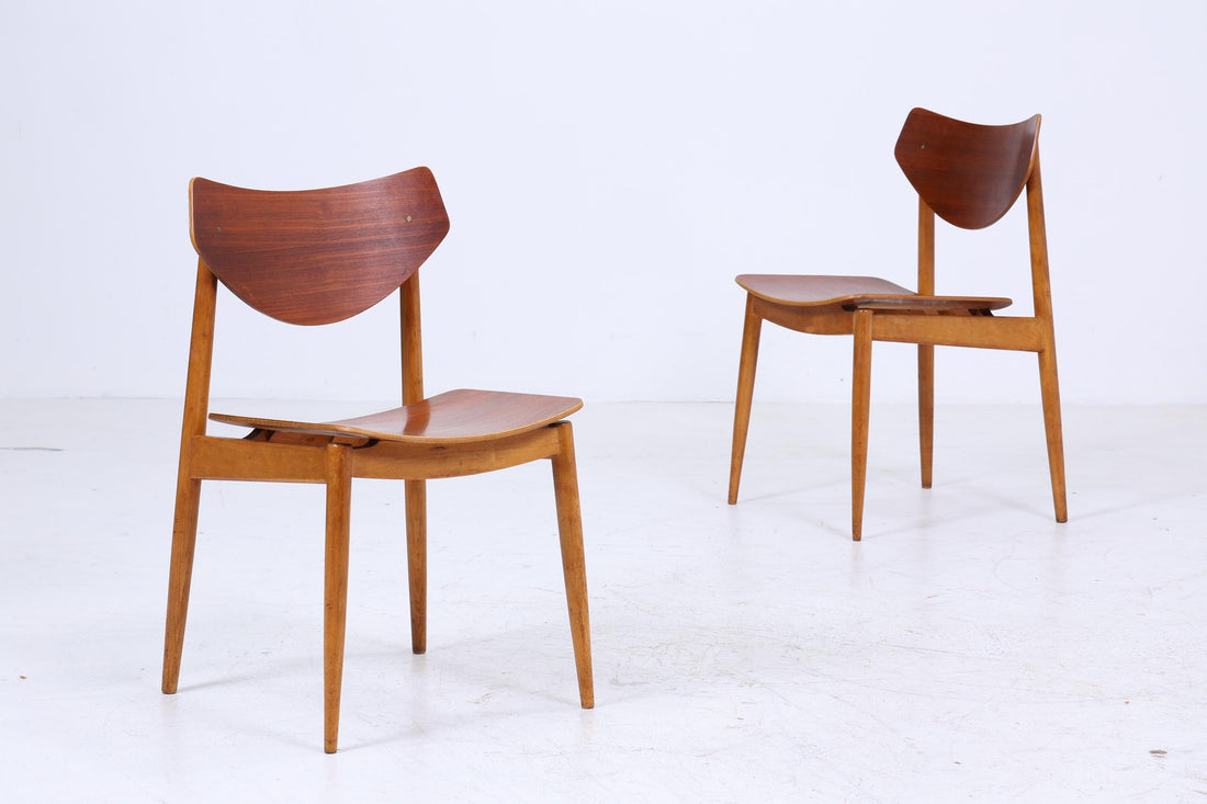 2 Vintage Teak Esszimmerstühle von Benze Sitzmöbelfabrik | Mid Century Stuhl 60er Jahre | Küchenstuhl Holz