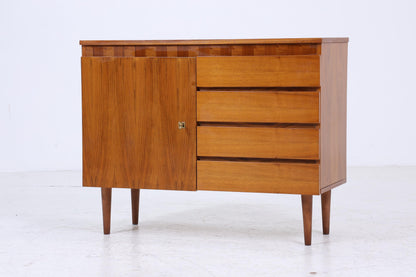 Vintage Nussbaum Schubladen Kommode 60er | Mid Century Schrank | Retro Holz Aufbewahrung