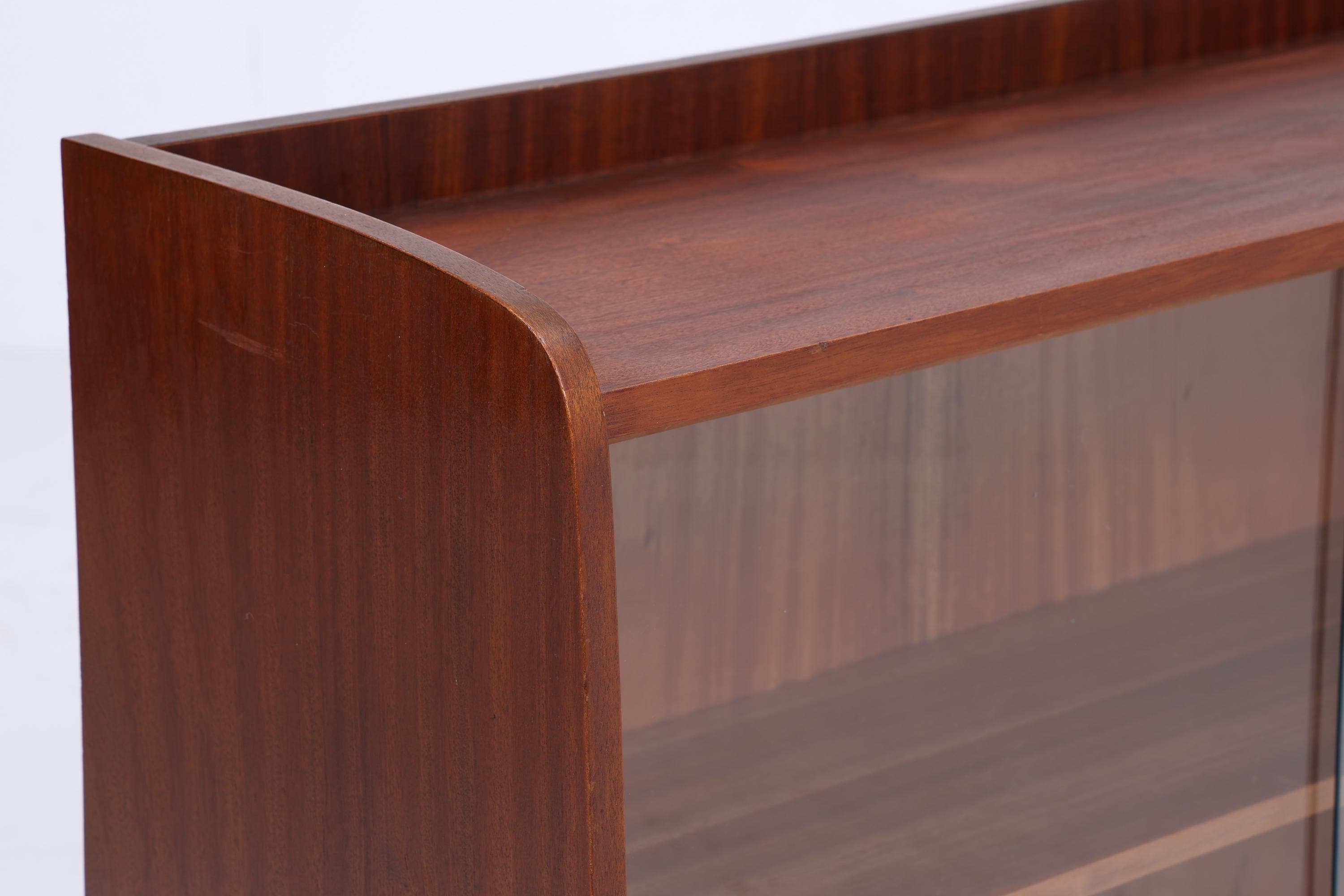 Vintage Kommode mit Glastüren 60er Jahre | Mid Century Vitrine Flur Schrank | Retro 70er Holz
