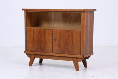 Vintage Kommode mit Glastüren 60er Jahre | Mid Century Vitrine Flur Schrank | Retro 70er Holz