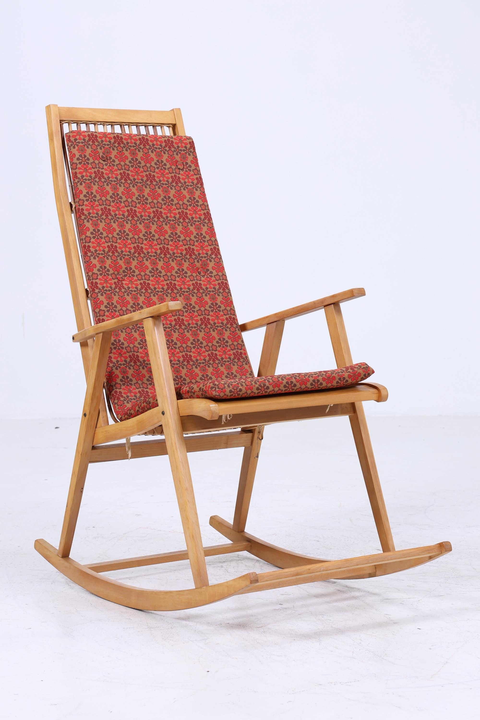 Vintage Rattan Schaukelstuhl von Deutsche Werkstätten Hellerau | Vintage Mid Century Stuhl 60er Jahre | Original Hellerau