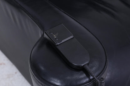 Vintage Leder Sessel mit elektrischer Verstellfunktion | Retro Chair Sessel Schwarz
