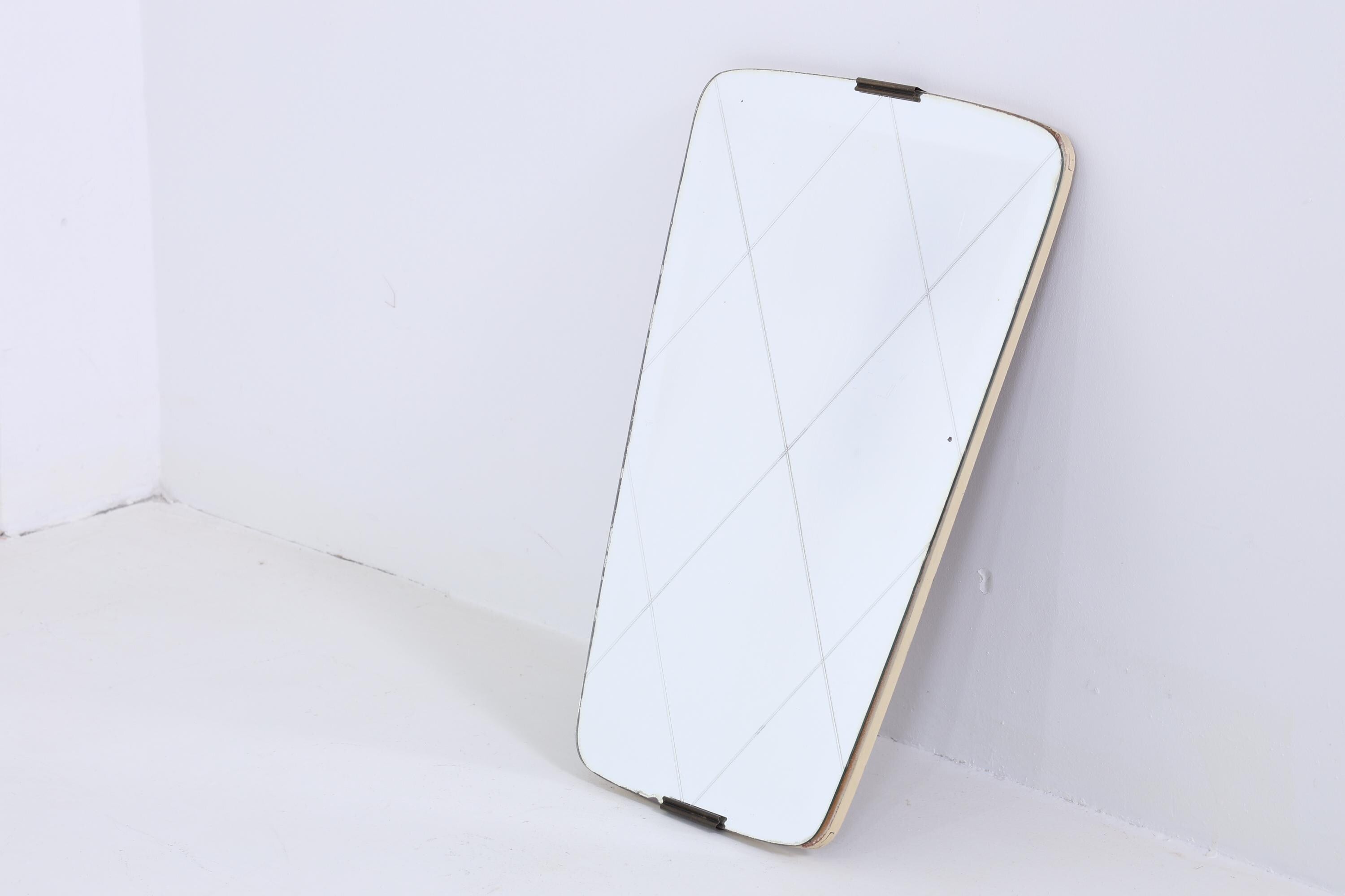 Vintage Spiegel 60er Jahre | Mid Century Hänge Spiegel Mirror Holz Retro Schräg Vintage