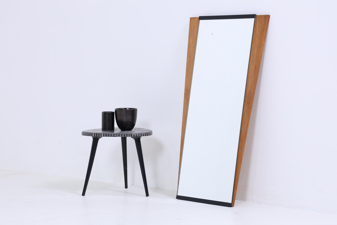 Vintage Spiegel 60er Jahre | Mid Century Hänge Spiegel Mirror Holz Retro Schräg Vintage