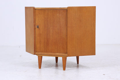 Vintage Eiche Eckkommode 60er Jahre | Mid Century Kommode Schrank Retro 70er Holz Aufbewahrung