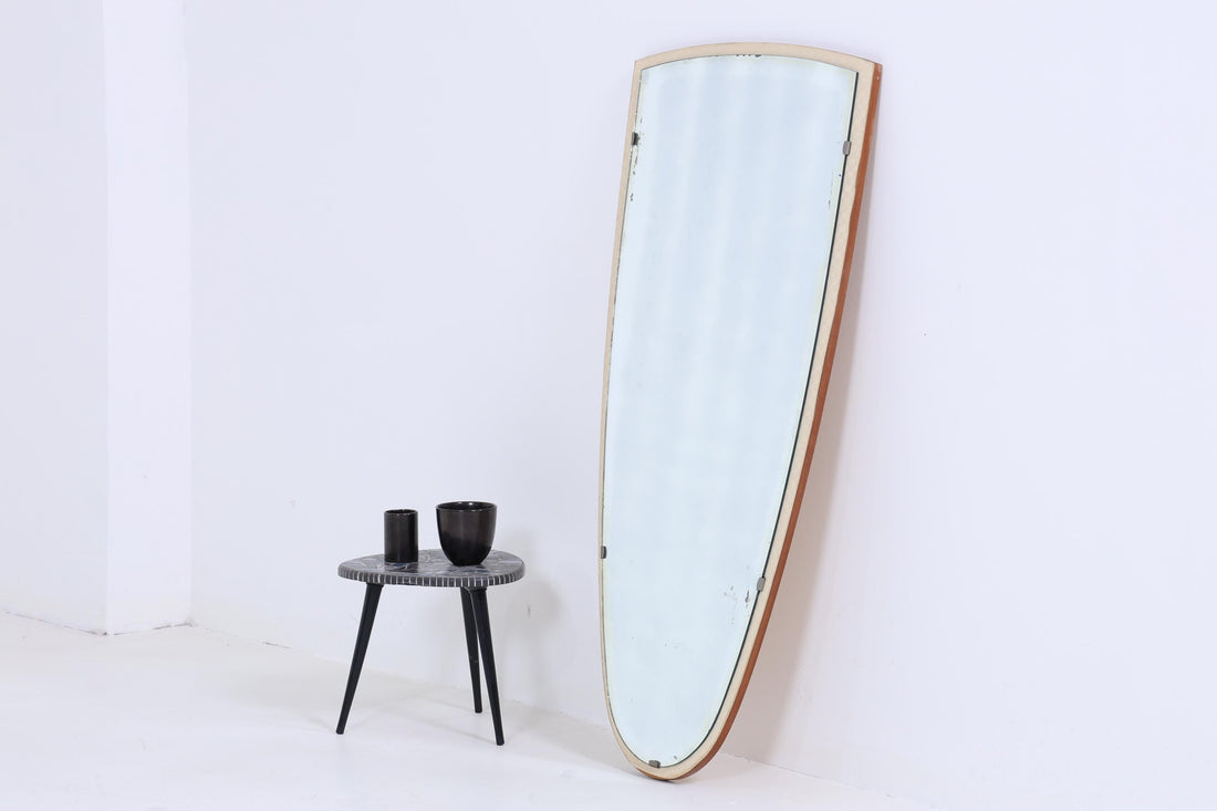 Vintage Spiegel 60er Jahre | Mid Century Hänge Spiegel Mirror Holz Retro Schräg Vintage
