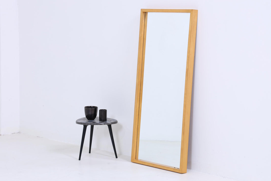 Vintage Spiegel 60er Jahre | Mid Century Hänge Spiegel Mirror Holz Retro Schräg Vintage