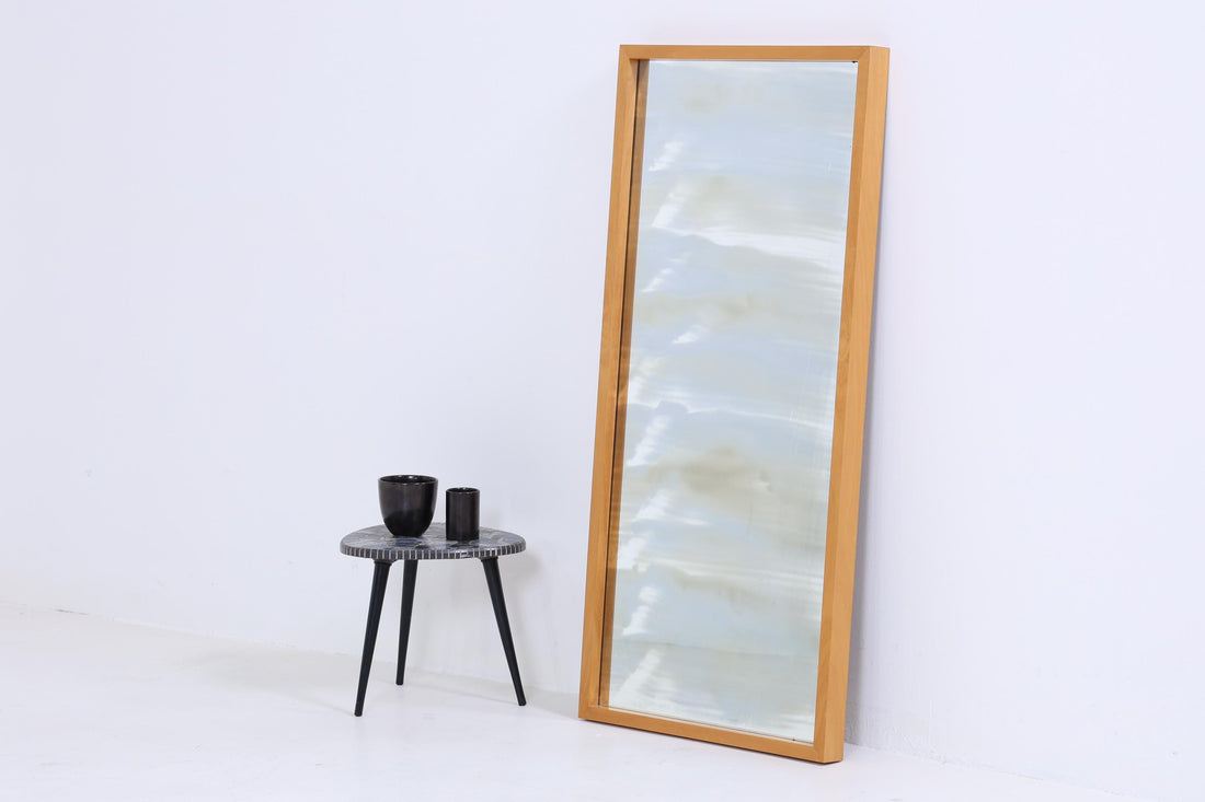 Vintage Spiegel 60er Jahre | Mid Century Hänge Spiegel Mirror Holz Retro Schräg Vintage