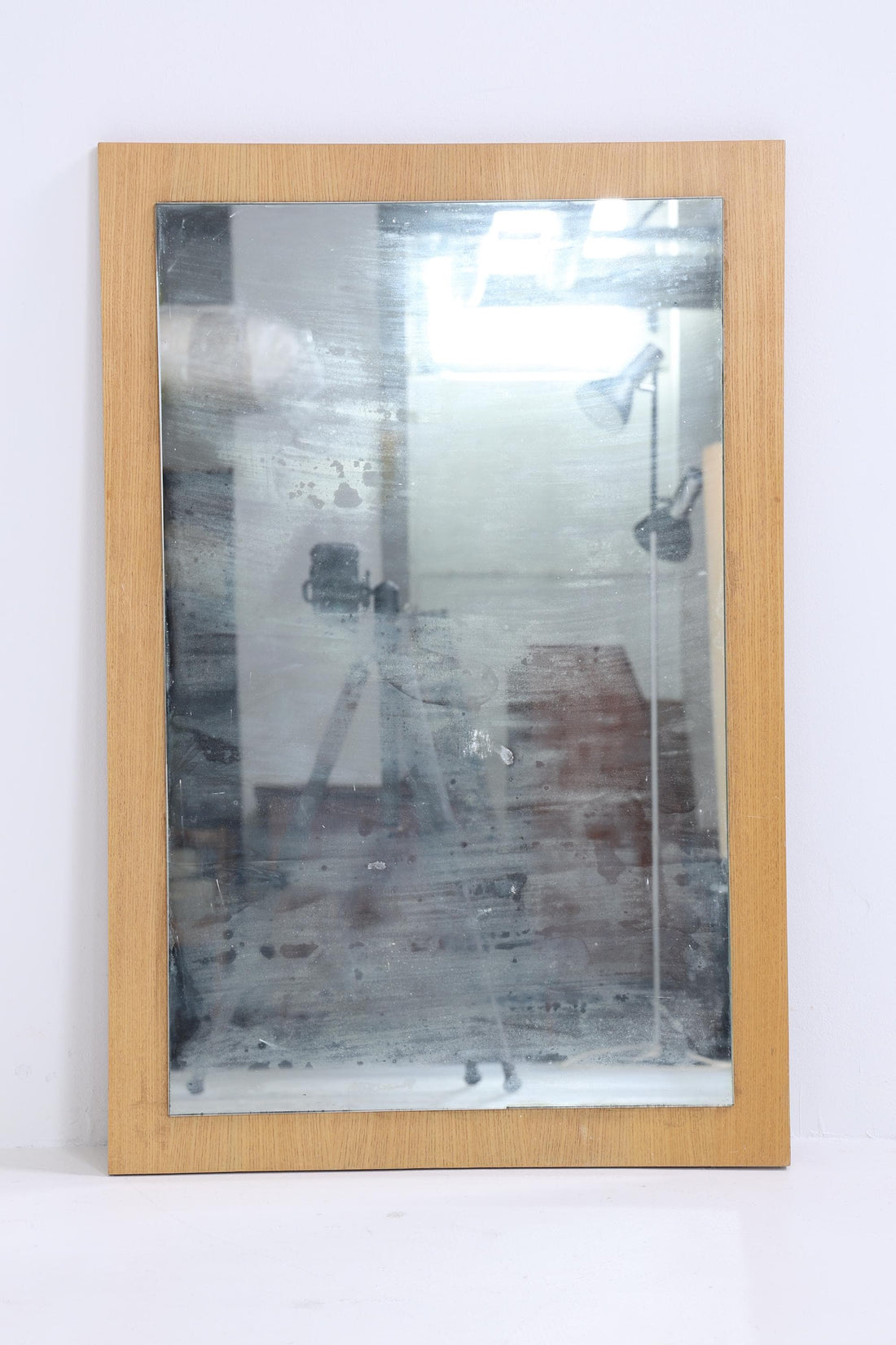 Vintage Hellerau Mirror 60s | Mid Century Hanging Mirror Wood Retro Slanted Vintage