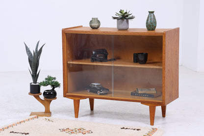 Vintage Kommode mit Glastüren 60er Jahre | Mid Century Vitrine Flur Schrank | Retro 70er Holz