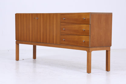 Vintage Nussbaum Palette Sideboard 60er Jahre | Mid Century TV Board mit Fächern &amp; Schubladen Retro Holz Aufbewahrung