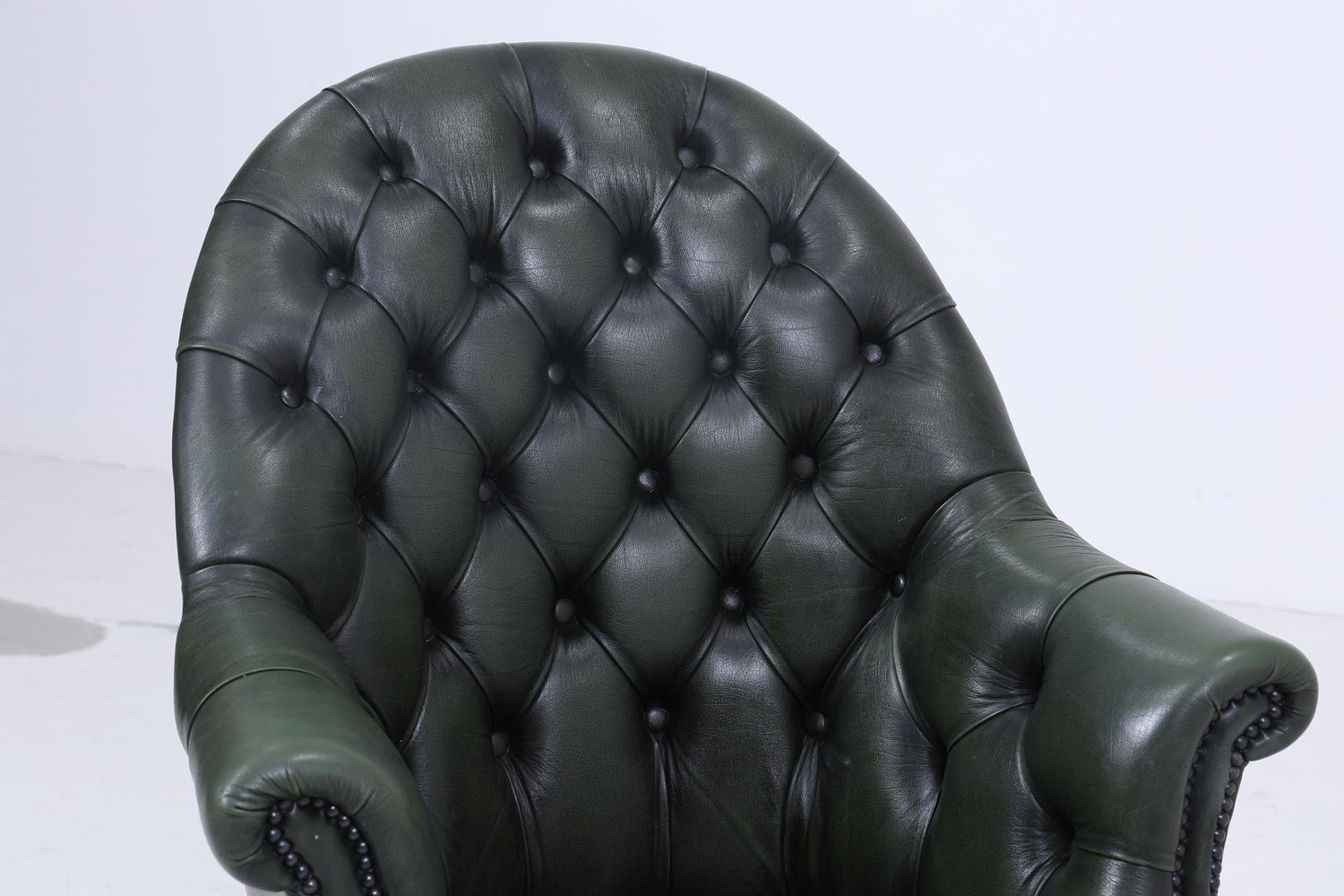 Antik Chesterfield Leder Sessel mit Rollen | Vintage Lounge Chair Sessel Retro