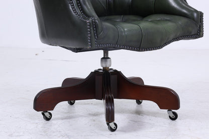 Antik Chesterfield Leder Sessel mit Rollen | Vintage Lounge Chair Sessel Retro