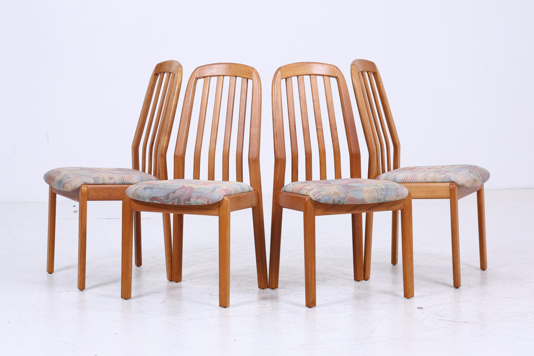 4er Set Vintage Teak Dyrlund Stühle aus den 60ern | Mid Century Küchen Stuhl Esszimmerstühle Vintage Retro