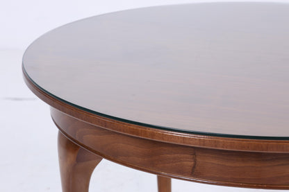 Antik Küchentisch mit Glasplatte | Chippendale Esstisch Tisch Retro  Holz Ausziehbar