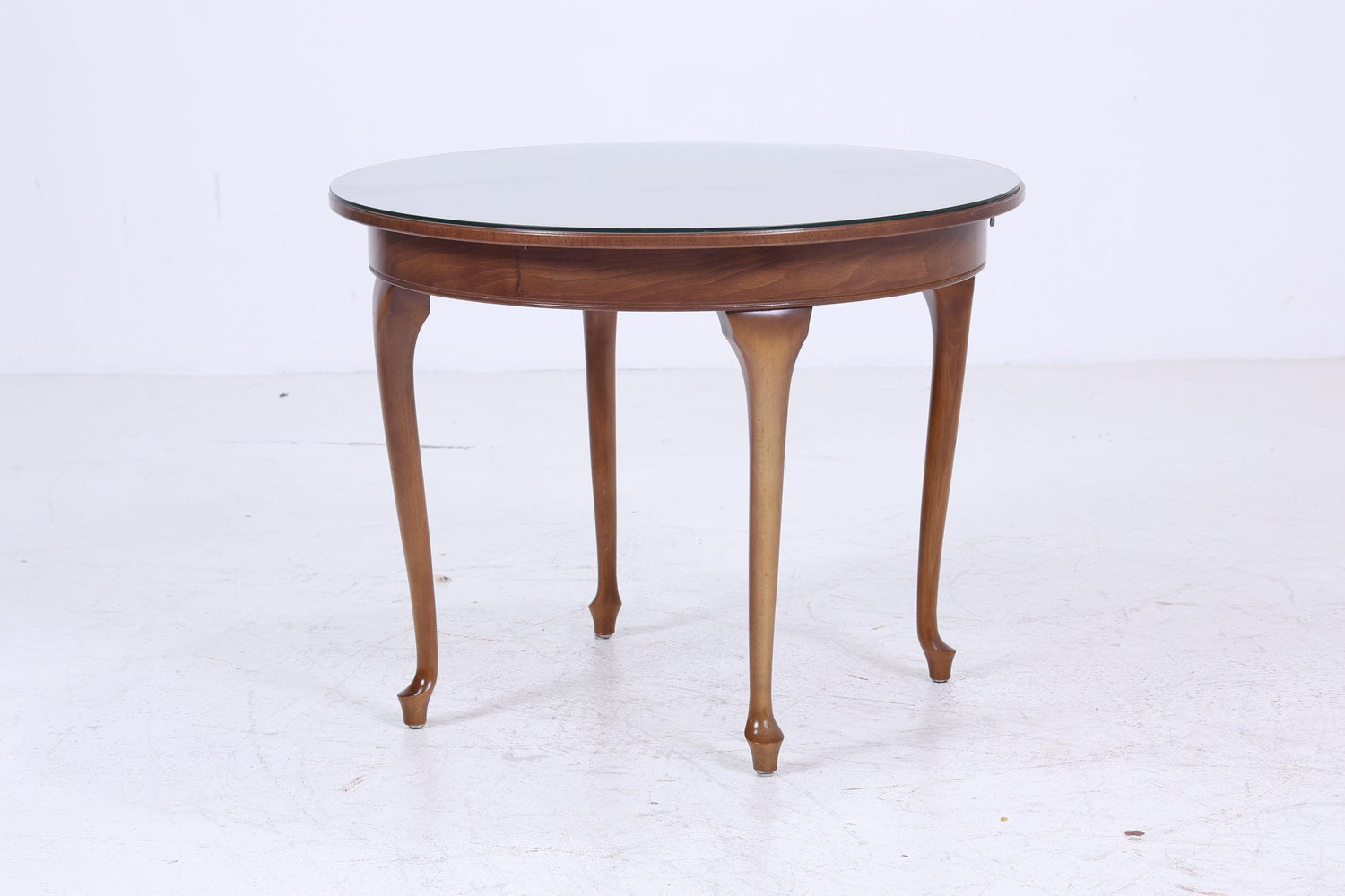 Antik Küchentisch mit Glasplatte | Chippendale Esstisch Tisch Retro  Holz Ausziehbar