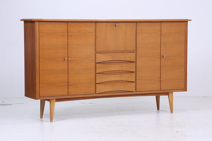 Vintage Highboard 60er Jahre | Mid Century Sideboard Schubladen Schrank Holz Aufbewahrung