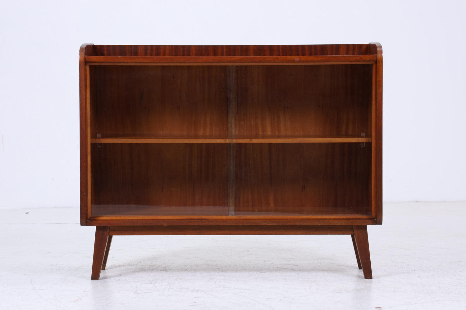 Vintage Kommode mit Glastüren 60er Jahre | Mid Century Vitrine Flur Schrank | Retro 70er Holz