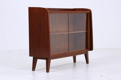 Vintage Kommode mit Glastüren 60er Jahre | Mid Century Vitrine Flur Schrank | Retro 70er Holz