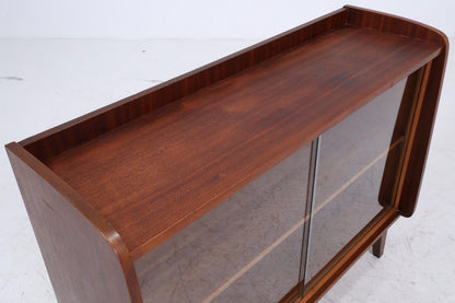 Vintage Kommode mit Glastüren 60er Jahre | Mid Century Vitrine Flur Schrank | Retro 70er Holz