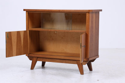 Vintage Kommode mit Glastüren 60er Jahre | Mid Century Vitrine Flur Schrank | Retro 70er Holz