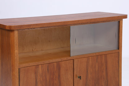 Vintage Kommode mit Glastüren 60er Jahre | Mid Century Vitrine Flur Schrank | Retro 70er Holz