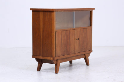 Vintage Kommode mit Glastüren 60er Jahre | Mid Century Vitrine Flur Schrank | Retro 70er Holz