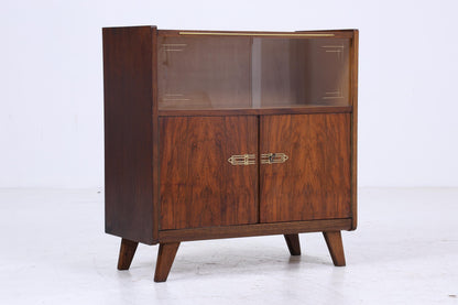 Vintage Kommode mit Glastüren 60er Jahre | Mid Century Vitrine Flur Schrank | Retro 70er Holz