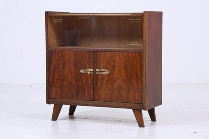 Vintage Kommode mit Glastüren 60er Jahre | Mid Century Vitrine Flur Schrank | Retro 70er Holz