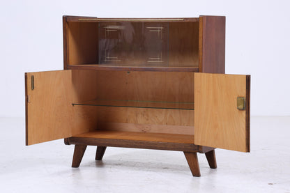 Vintage Kommode mit Glastüren 60er Jahre | Mid Century Vitrine Flur Schrank | Retro 70er Holz