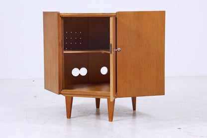 Vintage Eiche Eckkommode 60er Jahre | Mid Century Kommode Schrank Retro 70er Holz Aufbewahrung