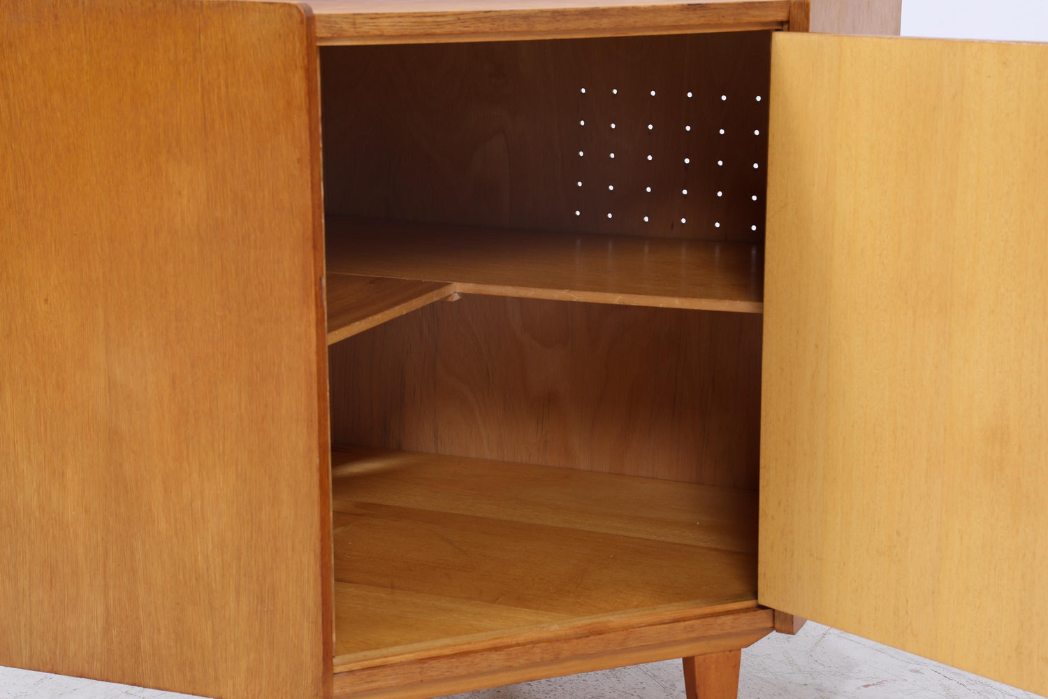 Vintage Eiche Eckkommode 60er Jahre | Mid Century Kommode Schrank Retro 70er Holz Aufbewahrung