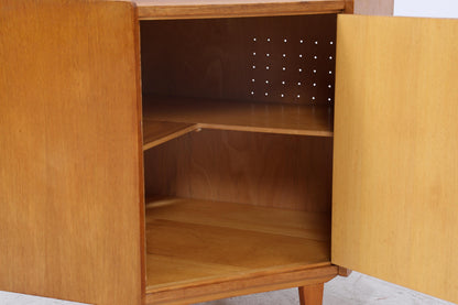 Vintage Eiche Eckkommode 60er Jahre | Mid Century Kommode Schrank Retro 70er Holz Aufbewahrung